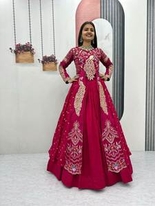 Lehenga Choli en soie Banarasi imprimé paon, doux, extensible, séchage rapide, en rayonne, design traditionnel indien, taille personnalisée - Product Image 6