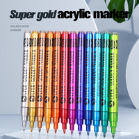 Stylos marqueurs acryliques de haute qualité, encre permanente imperméable pour la peinture artistique, toile, verre, ensemble de marques haut de gamme