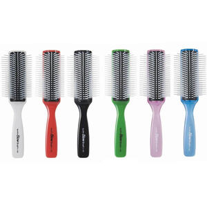 Ionic 9-Row Blow <b>Brush</b> (Black C-150BK) Salon Use Detangling Hairbrush ABS Handle Nylon Plastic Bristle Material Oval Shape Vent - Product Image 3