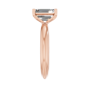 Anillo de compromiso de corte esmeralda de diamante cultivado en laboratorio de oro sólido moderno de 14K, cadena de tenis, joyería fina de lujo para mujer chapada en oro - Product Image 3