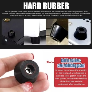 (20x20x22) Black Automotive <b>Rubber</b> Gasket for Table Legs <b>Furniture</b> <b>Feet</b> Covers and Leg Protectors Made in Thailand - Product Image 4