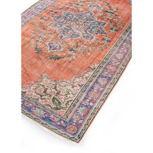 Alfombra Vintage de Lana 9x12 Roja y Naranja, Anudada a Mano, con Medallón, Rectangular, con Patrones de Rompecabezas y Patchwork, para Entrada, Pasillo y Sala de Estar - Product Image 2