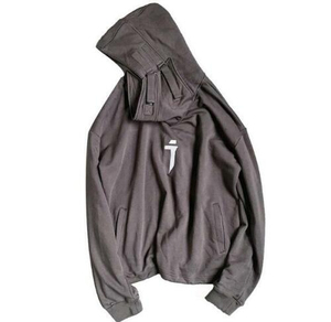 Sweat à capuche sportif surdimensionné en molleton de coton avec broderie numérique motif poisson, protection UV, collection automne 2025 – Vente en gros - Product Image 6