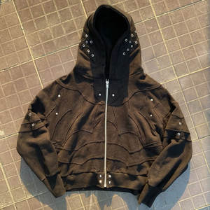 Sudadera con capucha de fabricación de ropa de alta calidad, Sudadera con capucha de talla grande de peso pesado, Sudadera con capucha cuadrada Vintage de algodón 100% de gran tamaño desteñida personalizada - Product Image 4