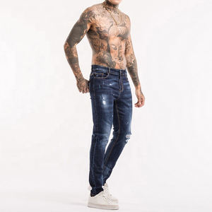 Personnaliser les jeans pour hommes denim fabrique des pantalons droits décontractés slim pour garçons jeans stretch pour hommes avec fermeture à glissière et braguette jean skinny - Product Image 2