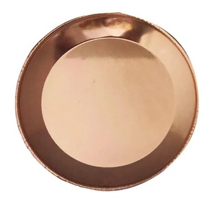 Assiette de service ronde en cuivre écologique, design martelé poli or, pour servir les aliments à la maison, dans les hôtels, les restaurants, les fêtes et les événements - Product Image 6