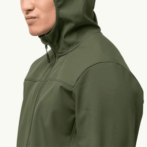 Veste Softshell pour homme en toile 100% polyester épaisse avec col montant, imperméable, décontractée pour l'hiver, 2026 - Product Image 3