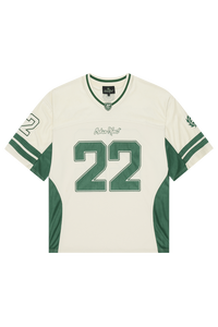 Custom Mesh Patchwork Cotton Football Jersey Oversized Retro Soccer <b>Shirt</b> Screen Printed Letter Logo Sportswear - Product Image 4