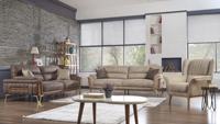 Canapé Chesterfield trois places en bois de style italien, design moderne, housse amovible, modulaire, idéal pour salon et villa - Meilleures ventes