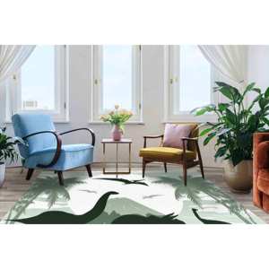 Vibrant Dinosaur Printed <b>Rug</b> for Children Room and Office Decor,<b>Chenille</b> <b>Rug</b> - Product Image 3