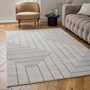 Juego de Alfombras Geométricas Carmel Cream-Terra, Colección 6040 - Product Image 3