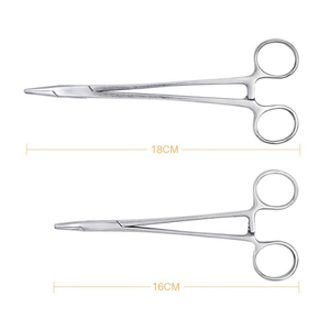 Pinzas de abrazadera hemostática de acero inoxidable, pinzas quirúrgicas, pinzas hemostáticas, alicates, puntas rectas para codo, soporte de aguja - Product Image 4