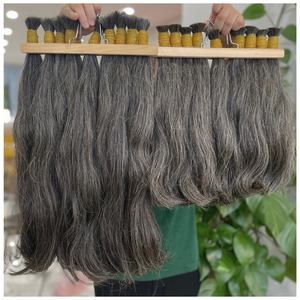 ผมต่อแบบไม่ผ่านกระบวนการผมตรงบริสุทธิ์สีเทาธรรมชาติจากโรงงาน michair - Product Image 5