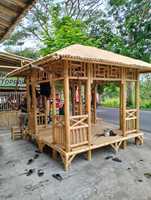 Gazebo y Pérgola de Bambú Hechos a Mano de Alta Calidad, Muebles de Exterior de Diseño Tradicional, Marca Sulawesi para Uso General