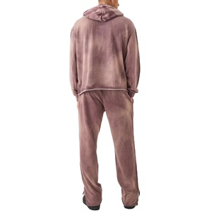 Basics hoodies Custom Street wear Sun Faded Distressed Raw Hem Hoodies Vintage acid stone washing Sweat à capuche pour homme 2026 - Product Image 3