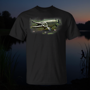 T-Shirt Promozionale per Pescatori con Decorazione a Tema Pesca di Alligatori e Abbigliamento Correlato - Product Image 3