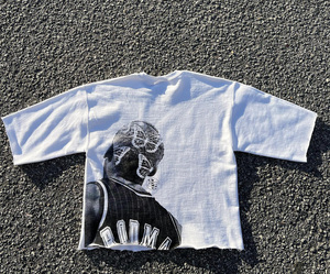 Camiseta en blanco de algodón liso personalizada a granel para imprimir camiseta impresa digital personalizada camiseta con dobladillo crudo impresa personalizada Unisex - Product Image 2