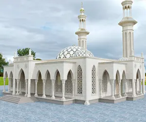 Arco de Mármol / Portal de Entrada / Muqarnas / Fachada de Piedra Blanca Natural Tallada a Mano Resistente a la Intemperie HAYAT INDUSTRIES para - Product Image 3