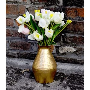 Florero de Metal de aluminio de diseño moderno personalizado, decoración del hogar con acabado de níquel de la mejor calidad para mesa de cena, acero inoxidable - Product Image 5