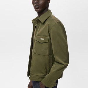 Custom Size Men's <b>Canvas</b> Stand Collar Front Logo Windproof Breathable Quick Dry Polyester/Cotton Fabric <b>Jackets</b> - Product Image 3
