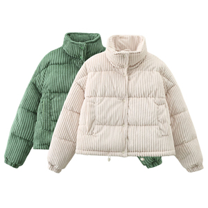 OEM logotipo personalizado moda mujer cálida PANA Puffer chaqueta de gran tamaño Crop Puffer chaqueta personalizada Casual crop top Puffer chaqueta - Product Image 1