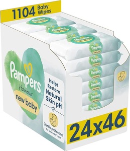 Pampers Harmonie New Baby Toallitas orgánicas para bebé 24 paquetes 46 Toallitas húmedas de algodón de bambú Limpieza del hogar sin perfume 1104 Toallitas en total - Product Image 3