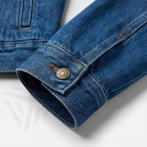 Veste en jean décontractée personnalisée pour hommes, grandes tailles, 100% coton, option logo sur le devant, respirante, veste d'hiver - Product Image 6
