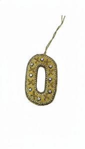 Décoration de Noël de haute qualité, monogramme, ornement personnalisé, velours perlé, satin brodé, papillon suspendu - Product Image 5