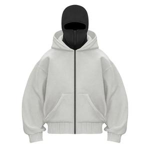 100% algodón pulóver sudaderas con capucha Unisex personalizado Sudadera con capucha para hombres de dos piezas deportes Casual hombres Sudadera con capucha de cubierta de cara completa - Product Image 5