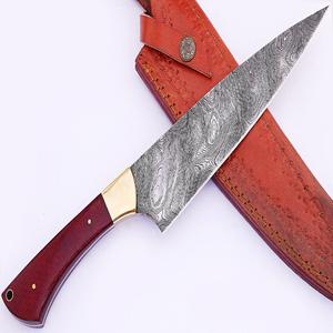 Cuchillo de Chef profesional de acero inoxidable Premium de 13 pulgadas hecho a mano 67 capas VG 10 Damasco acero mango de madera cocina de 8 pulgadas - Product Image 6