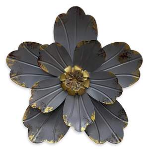 Beautiful artistic hand finished metal <b>wall</b> art floral design offering timeless style perfect for modern traditional interiors - Product Image 5