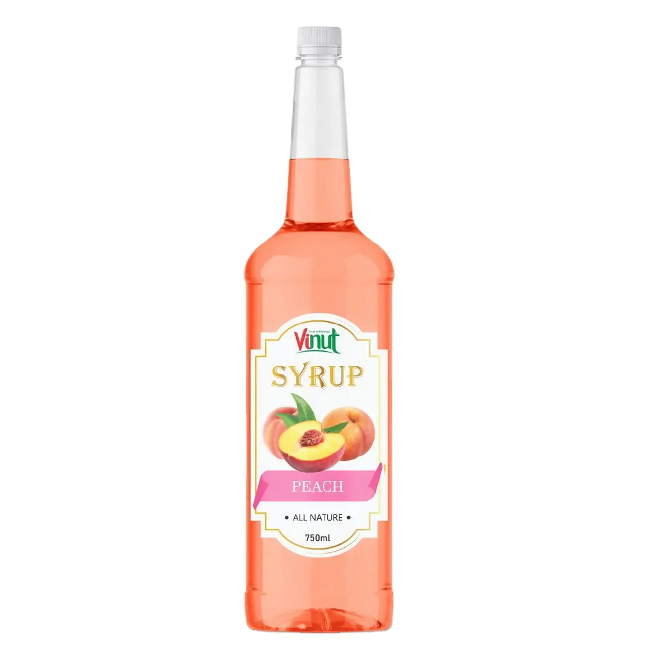 750 мл бутылка VINUT сироп Премиум-качества Персик все натуральные вьетнамские поставщики 2023