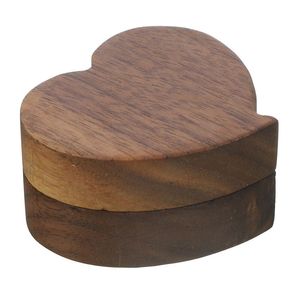 HECHO A MANO NATURAL BODA CAJA DE ANILLO DE MADERA SÓLIDA Compromiso Nogal Madera Boda Pequeño Anillo Único Titular Grabado - Product Image 1