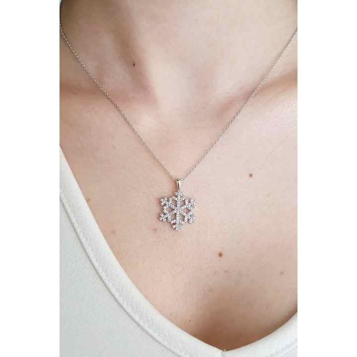 Silver Plated Snowflake Necklace