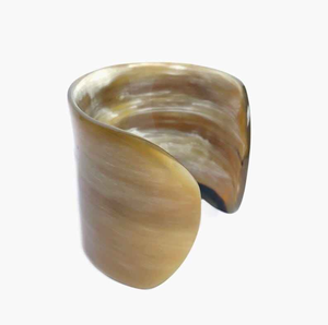 Brazaletes de cuerno de búfalo Natural de alta calidad, respetuosos con el medio ambiente, tono neutro, pulseras de cuerno pulido ancho, Joyería Moderna Bohemia para mujer - Product Image 1