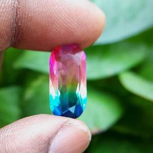 Piedras Preciosas Sueltas de Cuarzo Facetado con Corte Cojín, Color Bio Doble, para la Elaboración de Joyas - Product Image 3