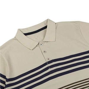 เสื้อโปโลเข้ารูปแขนสั้นลำลองสำหรับผู้ชายผ้าฝ้ายลายพื้นกันยับ - Product Image 6