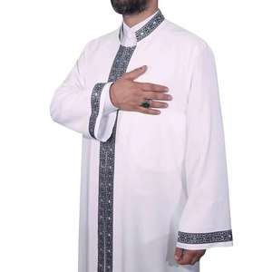 Jubba Thobe pour hommes de la meilleure qualité, nouveau style, vêtements islamiques, vente en gros d'usine, respirant, grande taille, robe musulmane Juba pour garçons et hommes - Product Image 6