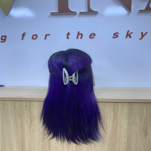 วิกผมคน,วิกผมธรรมชาติแบบเวียดนามสีฟ้า/สีดำไม่พันกันไม่หลุดร่วง - Product Image 6