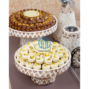 Plateau de chocolat MOP fait à la main support de gâteau en nacre bonbons arabes de qualité supérieure pour la décoration de table cadeau de l'Aïd Mubarak Ramadan - Product Image 3