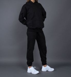 Ensemble de pantalons de survêtement à capuche baggy unisexe nouvelle mode vêtements de sport de couleur pure hiver survêtement de jogging tricoté imprimé Technics femmes - Product Image 3