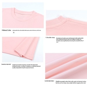 OEM Custom Logo 250g Custom Heavyweight Cotton Mens T-Shirt Short Sleeve Loose Fit Solid Color Streetwear Base Top Layer T Shirt - Product Image 3