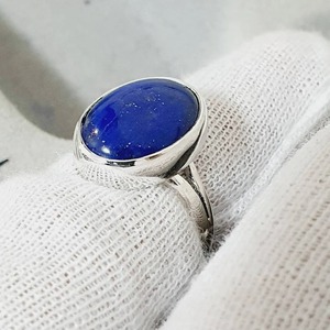 Men's Vintage Minimalist Anniversary Statement <b>Ring</b> Hand-Cut 925 Sterling Silver with Natural <b>Lapis</b> <b>Lazuli</b> Stone Bezel Set - Product Image 1