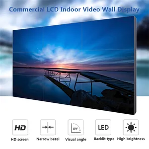 Panel de luz LED de fondo para tv de 55 pulgadas, controlador de vídeo digital de pared para interior, 4k, señal de empalme, pantalla lcd, publicidad