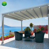 Pergola de restaurant moderne en PVC Pergola rétractable à toit persiennes et gazebos d'extérieur