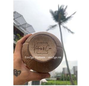 Tasses de noix de coco réutilisables personnalisées du Vietnam/coquille de tasses de noix de coco avec couvercle/tasse à boire de noix de coco d'Eco2go Vietnam - Product Image 3