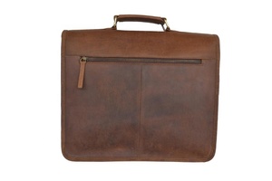 Real Crazy <b>Leather</b> Men's Brown <b>Briefcase</b> Handbag Laptop Bag Shoulder Travel Messenger Crossbody Bags - Product Image 6