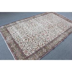 Tapis turc vintage, tapis de 5,4 x 9,4 pieds, grand tapis brun à bordures - Product Image 2
