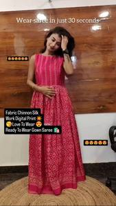 ชุดส่าหรีผ้าไหมแบบจีนสำหรับผู้หญิงชุดยาว30วินาทีพร้อมใส่พิมพ์ลายดิจิทัลสำหรับงานปาร์ตี้และงานเทศกาล - Product Image 2