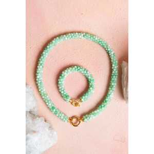 ชุดเครื่องประดับคริสโซเพรสถักมือแท้พร้อมตัวล็อคเงิน สร้อยคอ 48 ซม. สร้อยข้อมือ 19 ซม. - Product Image 1